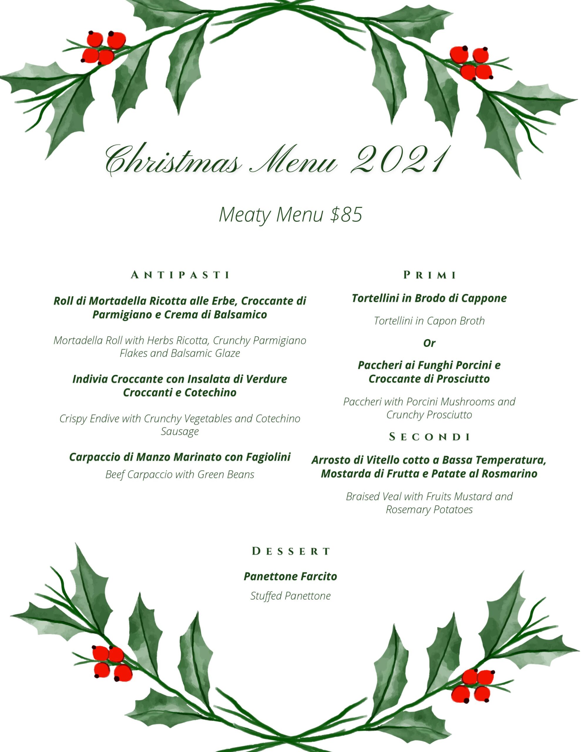 Christmas Eve Specials Nonna Beppa Soho